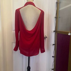 Haute Hippie 100% silk open back blouse, S